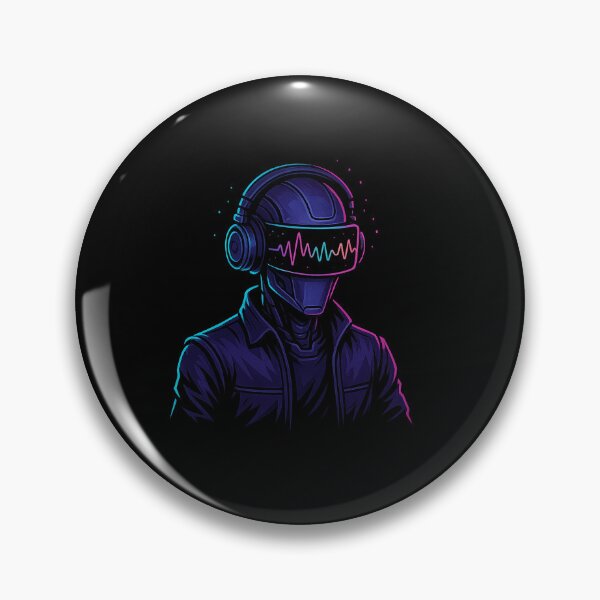 Item preview, Android DJ – Cyberpunk Neon Holographic Visor Portrait designed and sold by AddictiveDesign.