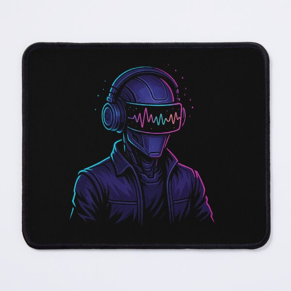 Item preview, Android DJ – Cyberpunk Neon Holographic Visor Portrait designed and sold by AddictiveDesign.
