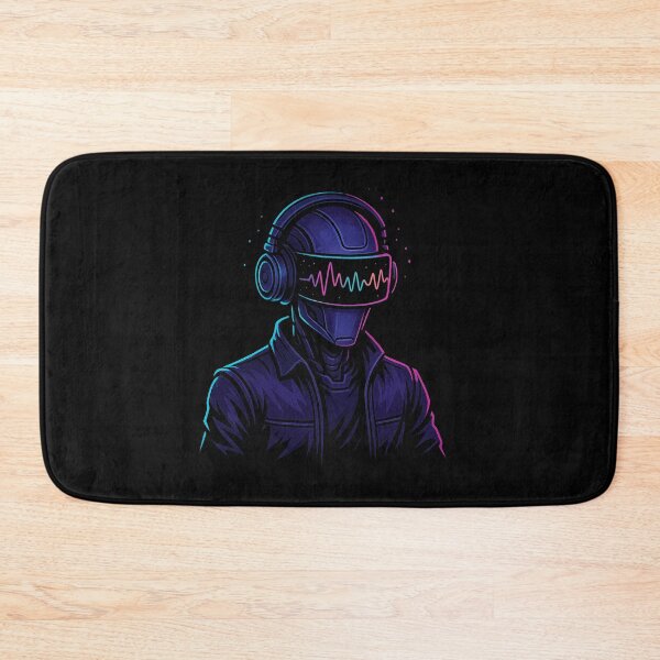 Item preview, Android DJ – Cyberpunk Neon Holographic Visor Portrait designed and sold by AddictiveDesign.