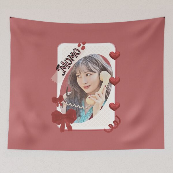Item preview, TWICE Momo Kpop Girl group K-music south korean girl group Red Aesthetic Collage Design designed and sold by AJUNICE STUDIO.
