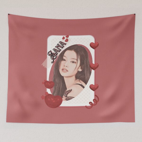 Item preview, TWICE Sana Kpop Girl group K-music south korean girl group Red Aesthetic Collage Design designed and sold by AJUNICE STUDIO.
