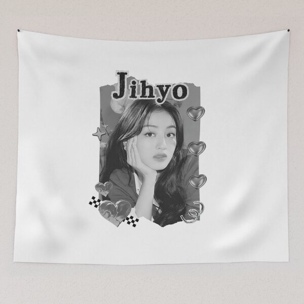 Item preview, TWICE Jihyo Kpop Girl group K-music south korean girl group Black and White Collage Digital Art Portrait designed and sold by AJUNICE STUDIO.