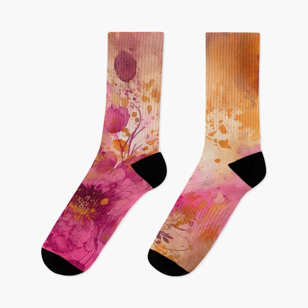 Item preview, Pretty Pink-Magenta Floral Art With Golden Accents designed and sold by DEC02.