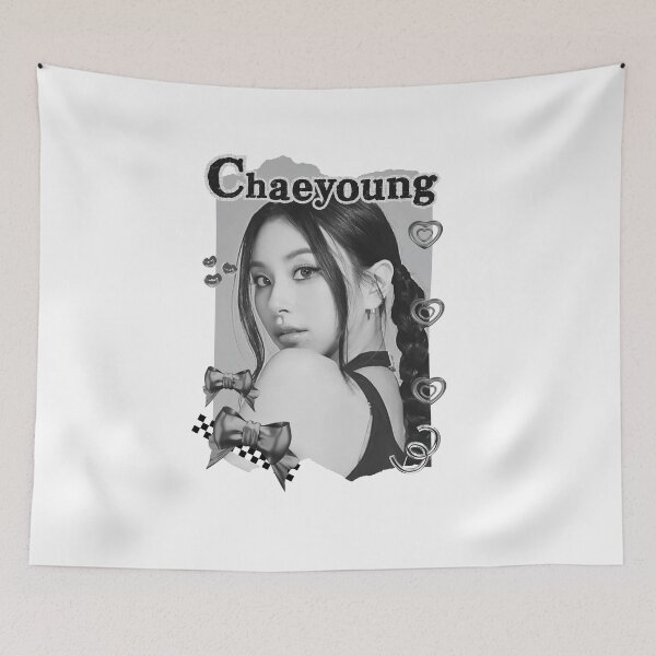 Item preview, TWICE Chaeyoung Kpop Girl group K-music south korean girl group Black and White Collage Digital Art Portrait designed and sold by AJUNICE STUDIO.