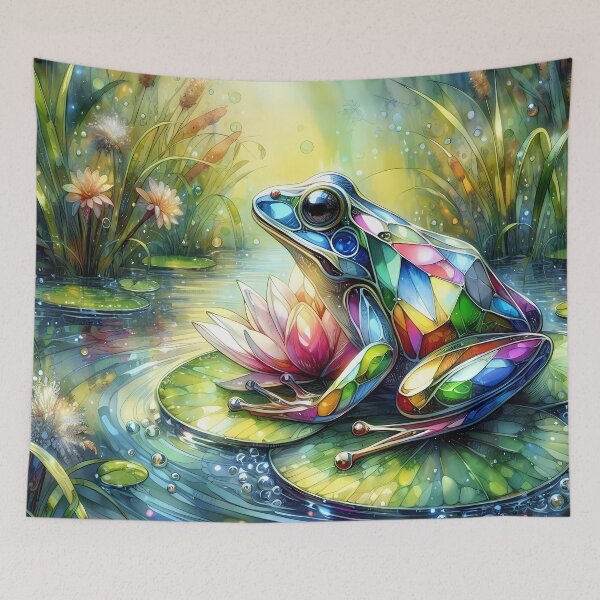 Artikelvorschau, Frosch aus Buntglas – Seerosenblätter entworfen und verkauft von AlyssMirinArt-.
