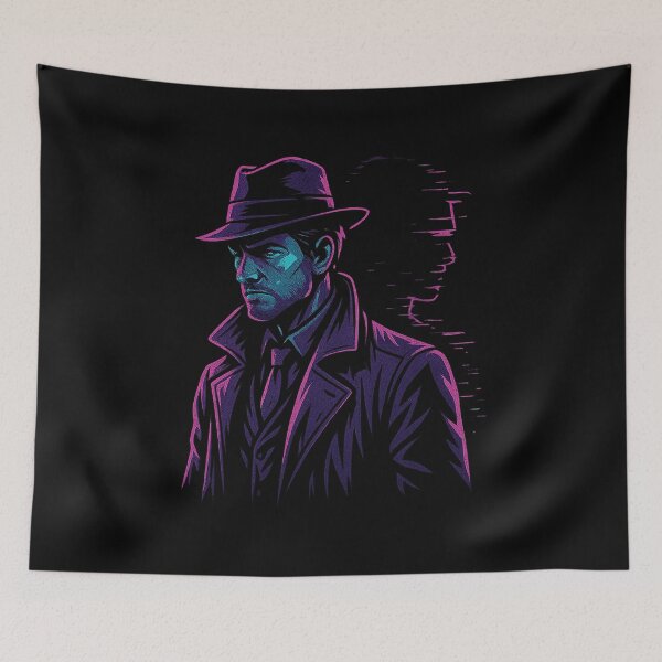 Item preview, Cyberpunk Detective – Neon Noir Glitch-Shadow Portrait designed and sold by AddictiveDesign.