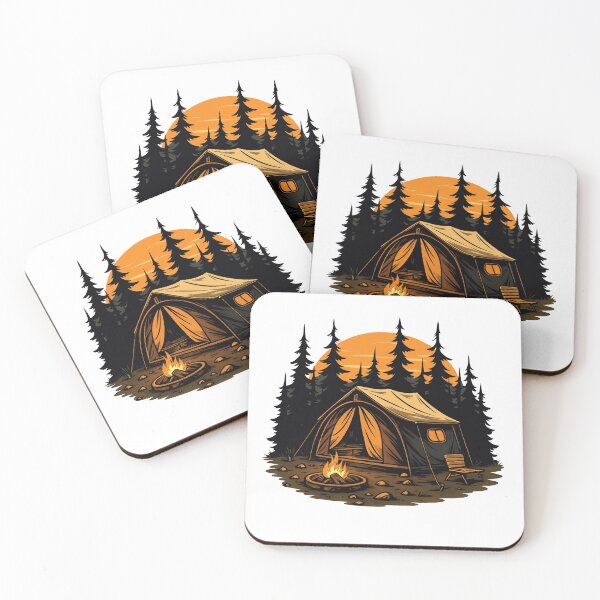 Item preview, Outdoor Adventure Cozy Camping Tent & Campfire Sunset Design designed and sold by GetGoodFit.