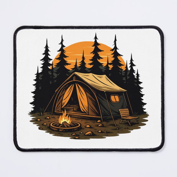 Item preview, Outdoor Adventure Cozy Camping Tent & Campfire Sunset Design designed and sold by GetGoodFit.