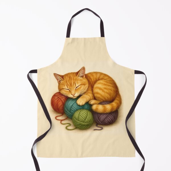 Item preview, Sleeping Tabby Cat With Balls of Colorful Yarn designed and sold by Myra365Art.
