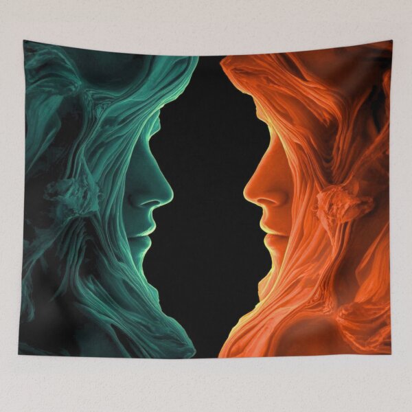 Item preview, Dual Faces – Teal & Orange Sculpture Flow designed and sold by Bellassi.