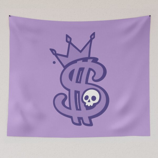 Item preview, Dollar Sign Skull – Purple Crown Money Graphic designed and sold by Nibble & Doodle.