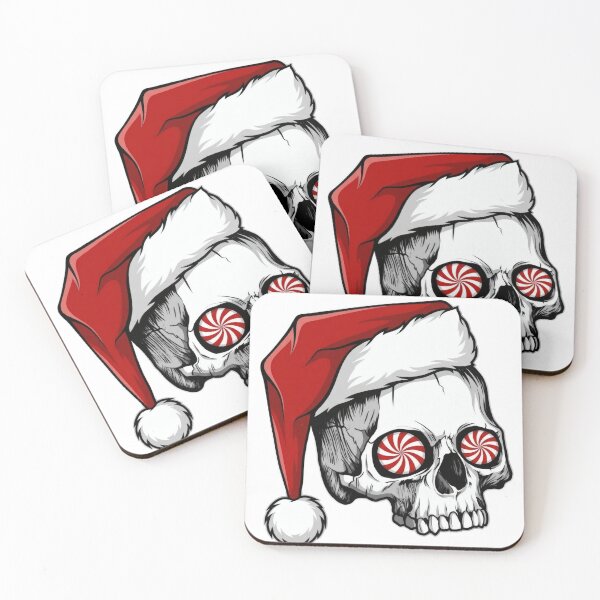 Item preview, Gothic Santa Skull with Peppermint Candy Eyes designed and sold by InfiniteOrbit.