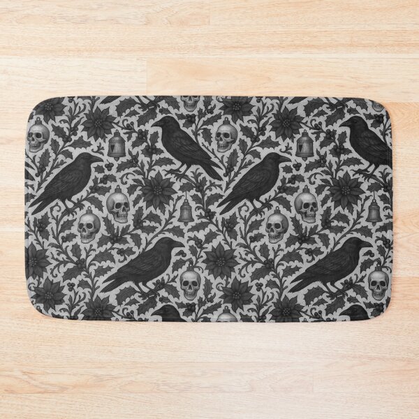 Item preview, Gothic Christmas Ravens & Skulls – Dark Floral Pattern designed and sold by cabuks.