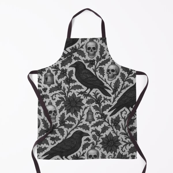 Item preview, Gothic Christmas Ravens & Skulls – Dark Floral Pattern designed and sold by cabuks.