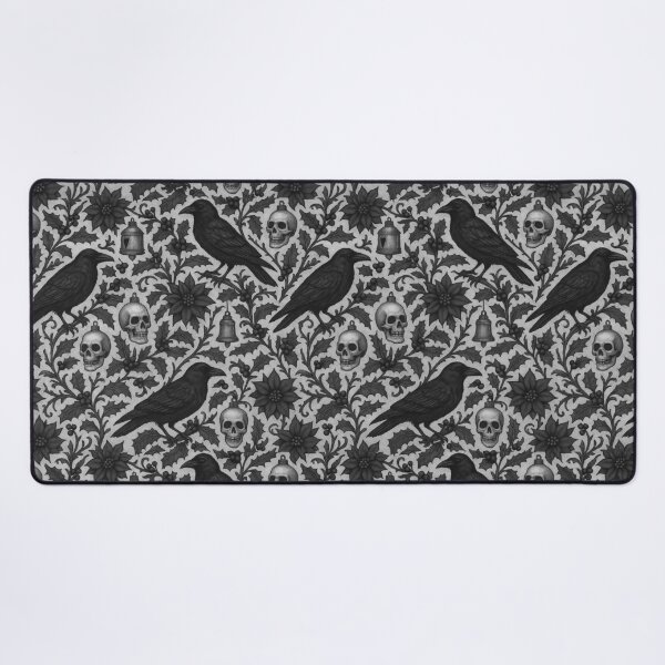 Item preview, Gothic Christmas Ravens & Skulls – Dark Floral Pattern designed and sold by cabuks.