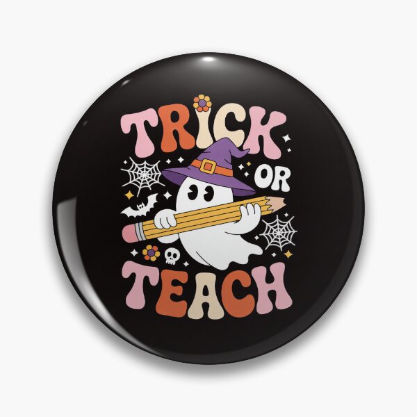 Artikelvorschau, Süßes oder Saures, Groovy Teacher Halloween Floral Ghost entworfen und verkauft von MelSurf.