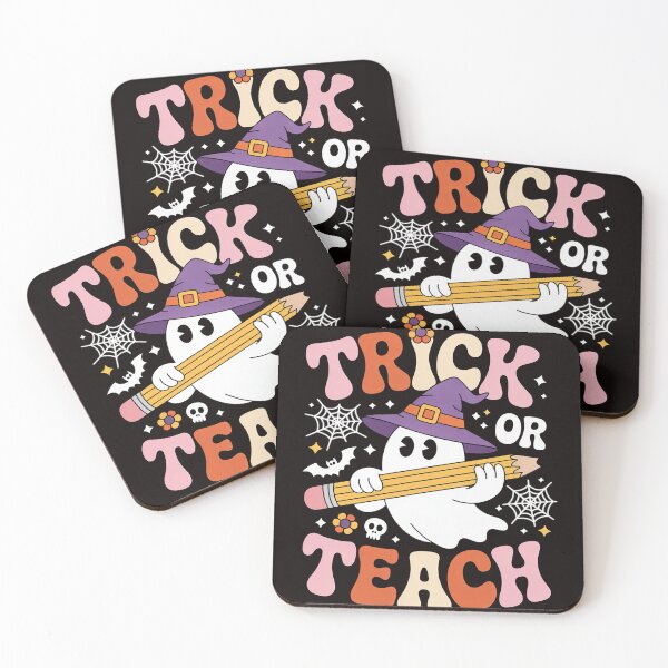 Item preview, Trick Or Teach Groovy Teacher Halloween Floral Ghost designed and sold by MelSurf.