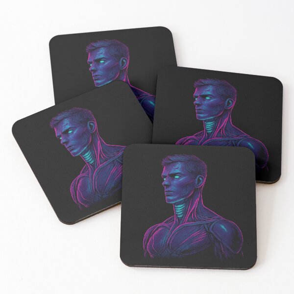 Item preview, Neon Synth Sentinel – Cyberpunk Android Portrait designed and sold by AddictiveDesign.