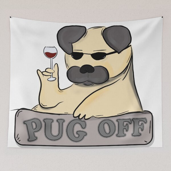 Item preview, Cool Pug Meme – “Pug Off” Funny Dog Illustration designed and sold by ForcePrint.