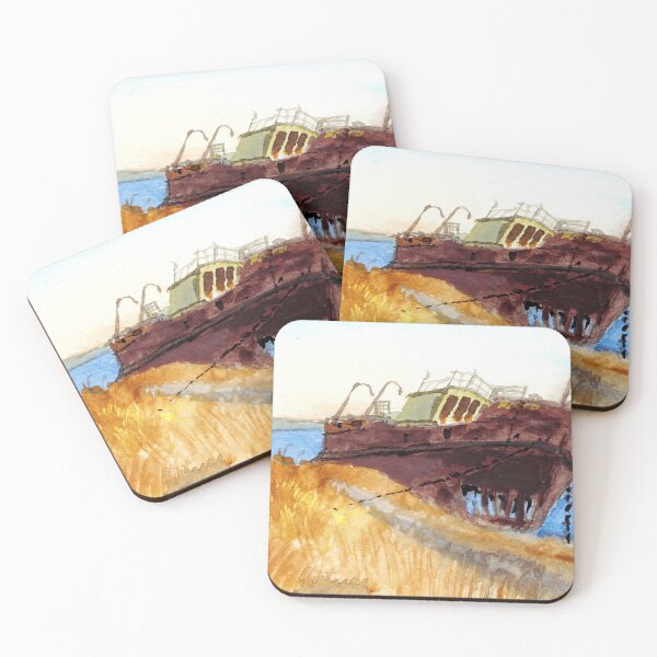 Item preview, Old Shipwreck on the coast designed and sold by DUCpaints.