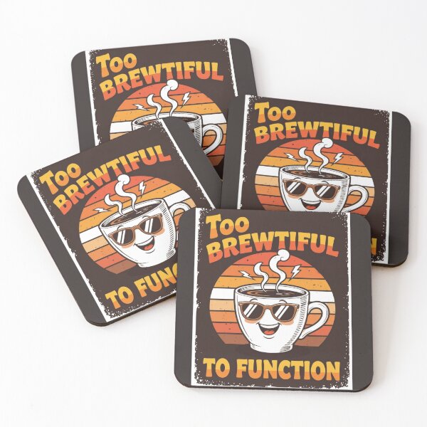 Item preview, Retro Coffee Lover | Funny ‘Too Brewtiful to Function’ Vintage Cartoon Design designed and sold by CrystalCove11.