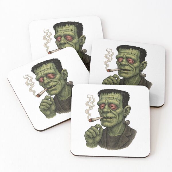 Item preview, FrankenStoned – Funny Horror Frankenstein Smoking Art designed and sold by Sonic Nova Studios.