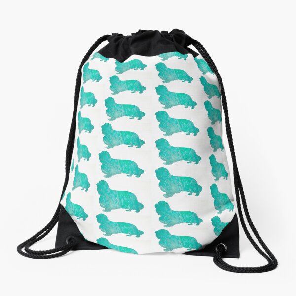 King Charles Cavalier Spaniel Silhouette Drawstring Bag