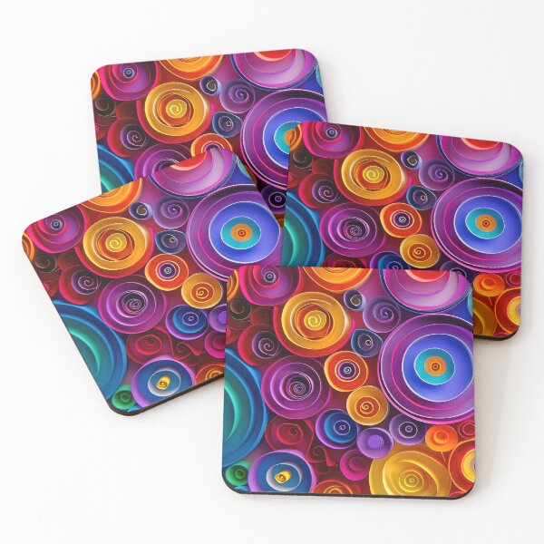 Item preview, Rainbow Neon Colored Pinwheel Circles Modern Abstract Designs designed and sold by DEC02.