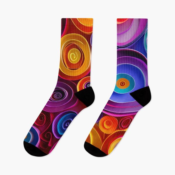 Item preview, Rainbow Neon Colored Pinwheel Circles Modern Abstract Designs designed and sold by DEC02.