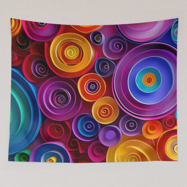 Item preview, Rainbow Neon Colored Pinwheel Circles Modern Abstract Designs designed and sold by DEC02.