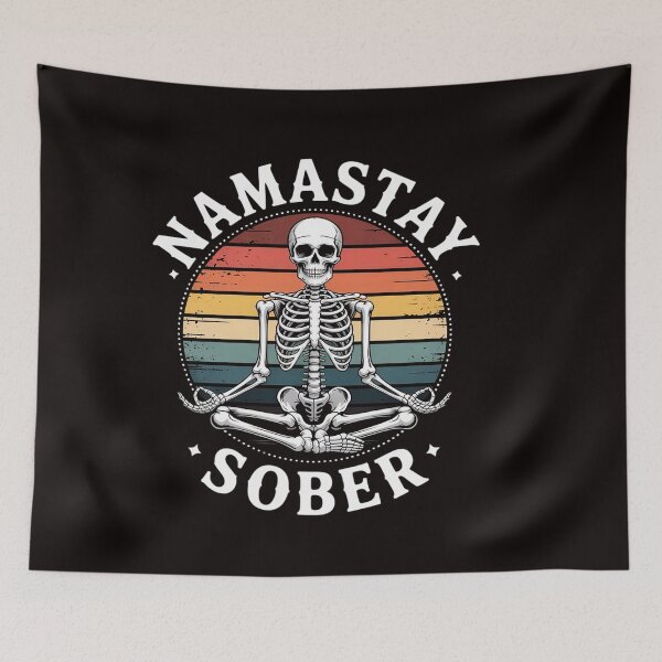 Item preview, skeleton lotus position yoga sober addiction recovery designed and sold by RatCurry.