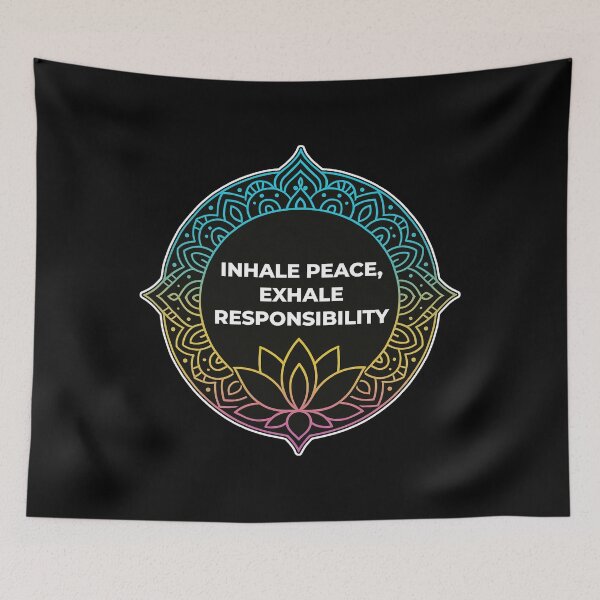 Item preview, SARCASTIC SPIRITUAL – Inhale Peace Exhale Responsibility – Gift for Friend • Neon Mandala Art designed and sold by JacobKAurumhead.