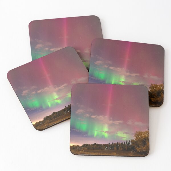 Item preview, Colourful Northern Lights Dancing Above Autumn Trees designed and sold by Amy Mitchell.