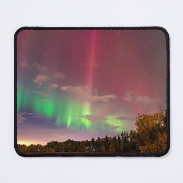 Item preview, Colourful Northern Lights Dancing Above Autumn Trees designed and sold by Amy Mitchell.