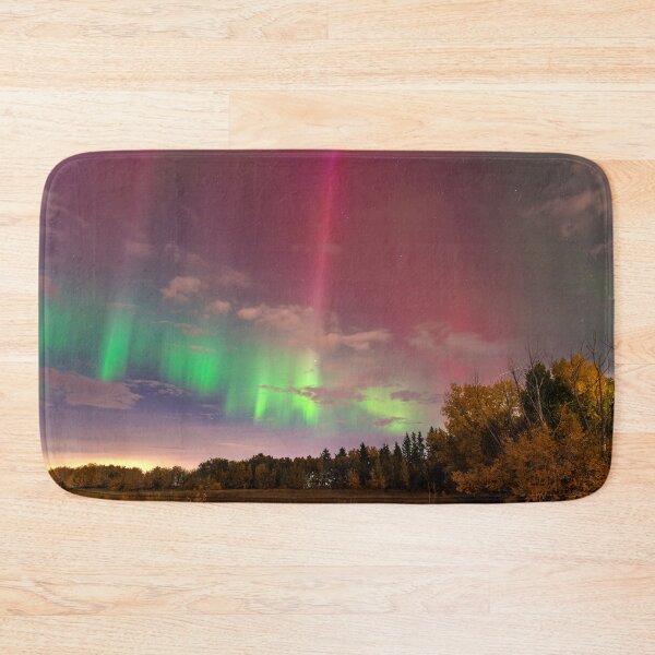Item preview, Colourful Northern Lights Dancing Above Autumn Trees designed and sold by Amy Mitchell.