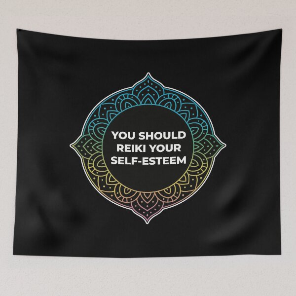Item preview, SARCASTIC SPIRITUAL – You Should Reiki Your Self-Esteem – Gift for Friend • Mandala Quote Art designed and sold by JacobKAurumhead.