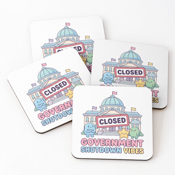 Item preview, Funny Government Shutdown Vibes Sticker – Cute Cartoon Building designed and sold by Vrixat.