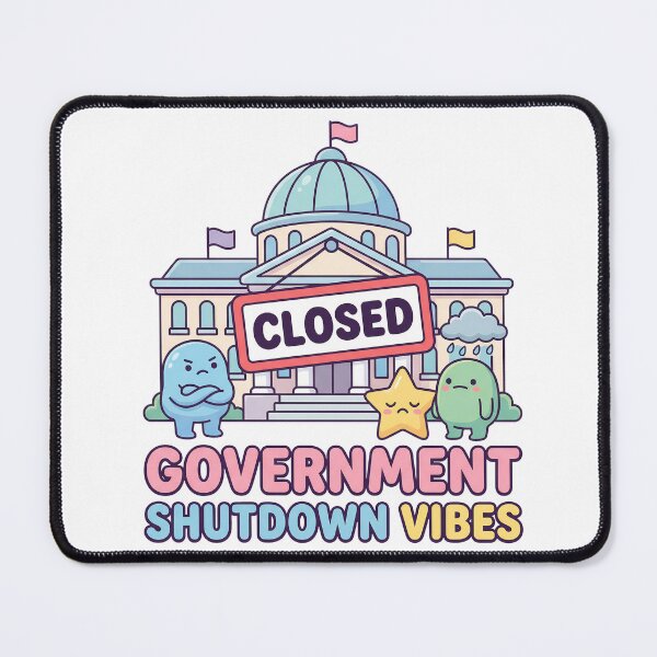 Item preview, Funny Government Shutdown Vibes Sticker – Cute Cartoon Building designed and sold by Vrixat.
