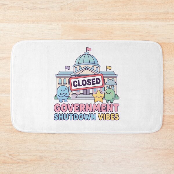 Item preview, Funny Government Shutdown Vibes Sticker – Cute Cartoon Building designed and sold by Vrixat.