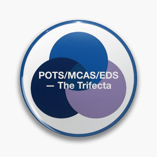 Item preview, POTS MCAS EDS Trifecta Badge — Chronic Illness Community designed and sold by SweetbeStore.