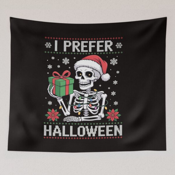 Item preview, Christmas Skeleton I Prefer Halloween Ugly Xmas Men designed and sold by RatCurry.