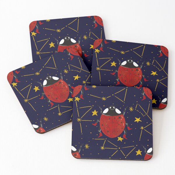 Item preview, Purple Cosmic Ladybug in Red Boots – Celestial Constellation Insect Art | Sun & Moon Astrology Illustration designed and sold by Jemma Jamie Skidmore.