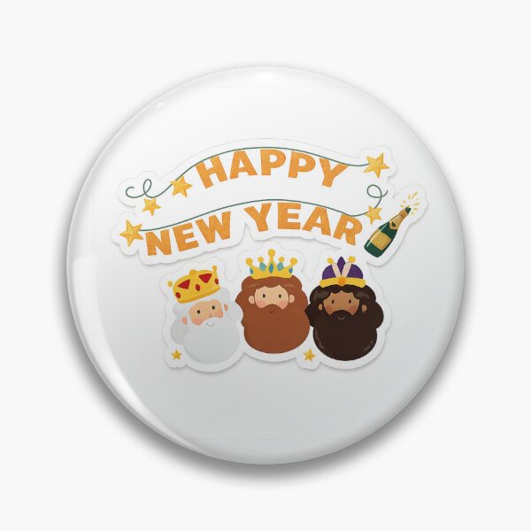 Item preview, Happy New Year Three Kings Sticker – Cute Festive Magi Illustration designed and sold by MiniBabyArt.