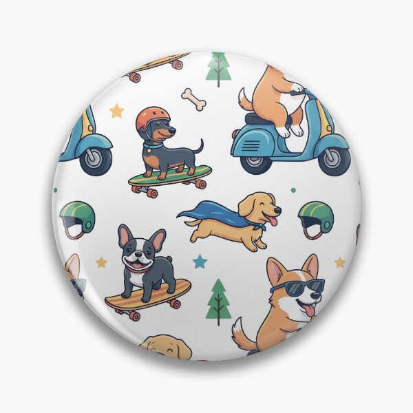 Item preview, Cool Dogs on Wheels – Cute Scooter & Skateboard Dog Pattern designed and sold by arnalogard.