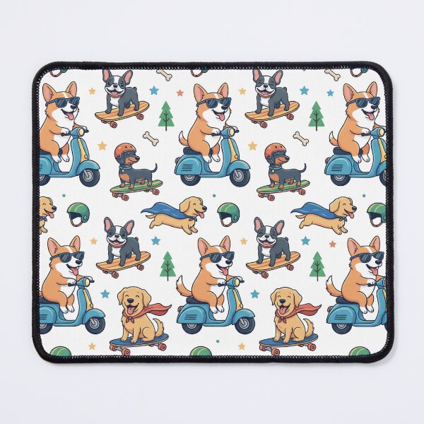 Item preview, Cool Dogs on Wheels – Cute Scooter & Skateboard Dog Pattern designed and sold by arnalogard.