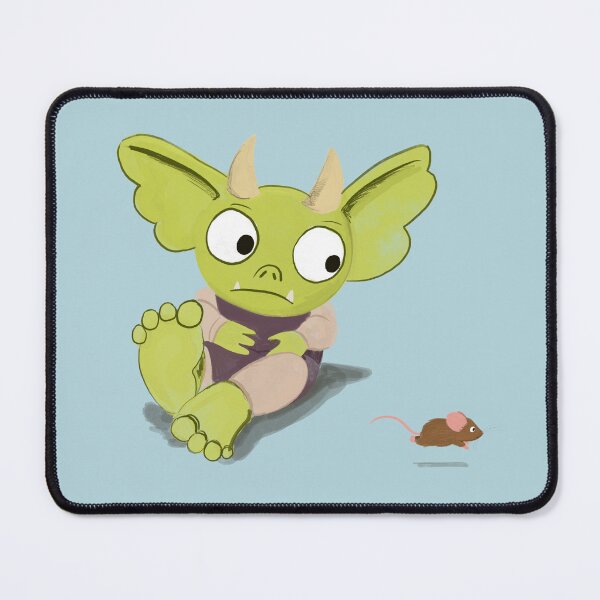 Item preview, Cute Green Goblin and Mouse – Whimsical Fantasy Creature Art | Playful Storybook Illustration designed and sold by Jemma Jamie Skidmore.