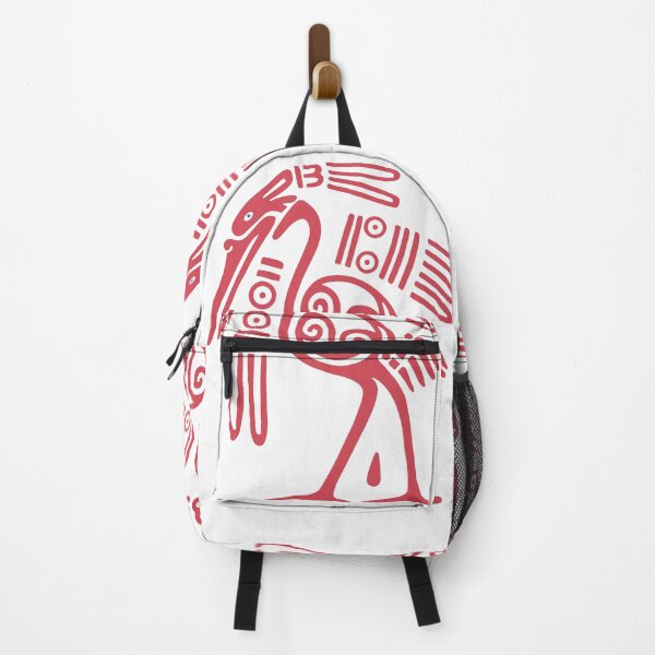 Item preview, Red Tribal Stork: Aztec Glyph of the Marsh Bird designed and sold by Keltoi-art.