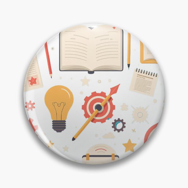 Item preview,  Creativity and learning tools  elemnts, symbols, featuring light bulbs, books, and notes designed and sold by SpaceartLilu.