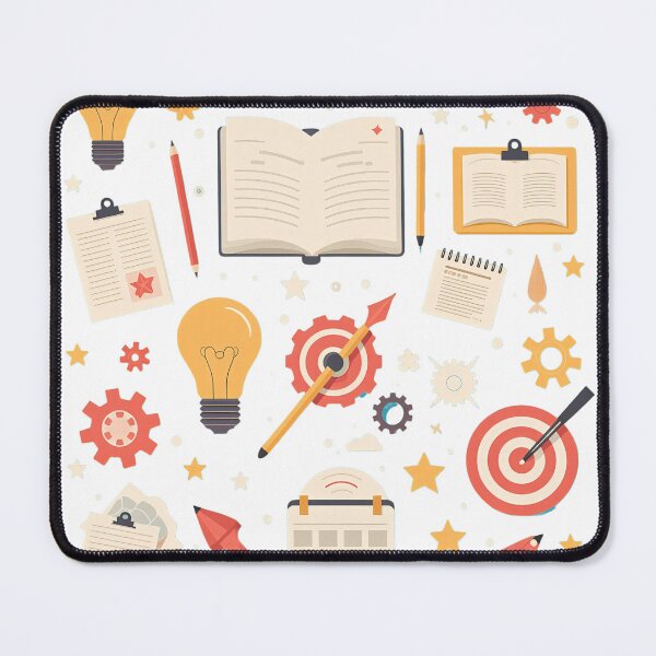 Item preview,  Creativity and learning tools  elemnts, symbols, featuring light bulbs, books, and notes designed and sold by SpaceartLilu.