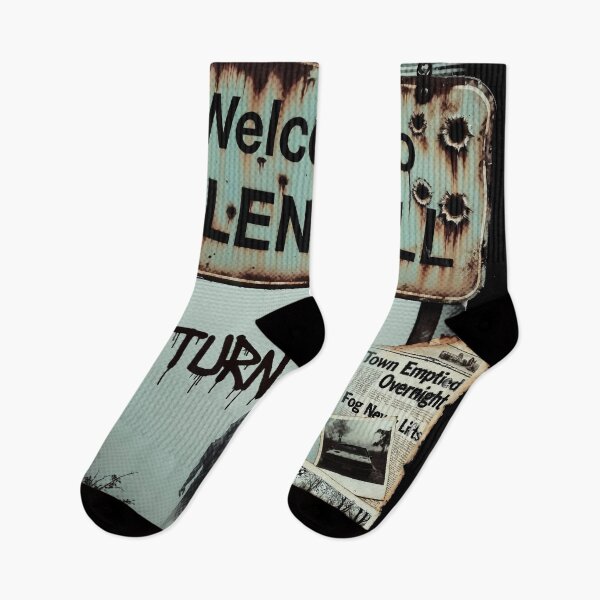 Item preview, Welcome to Silent Hill Turn Back Foggy Town Sign Horror Print T-Shirt and other designed and sold by Senpaiwaves.